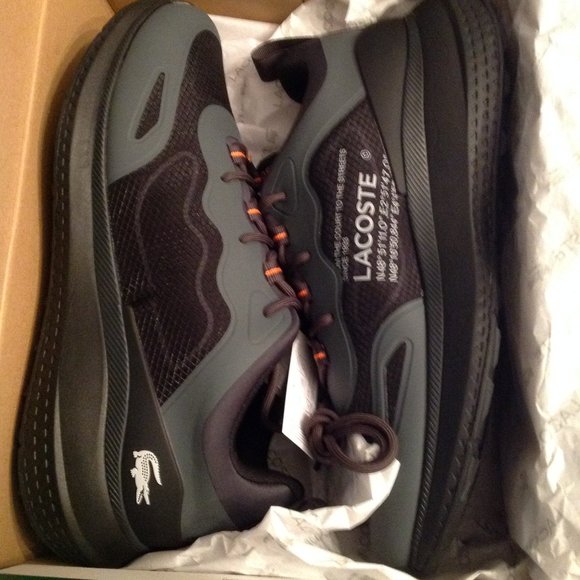 Lacoste Men's Active Black & Gray Textile Sneakers - 11.5 - New in Box - Picture 6 of 10